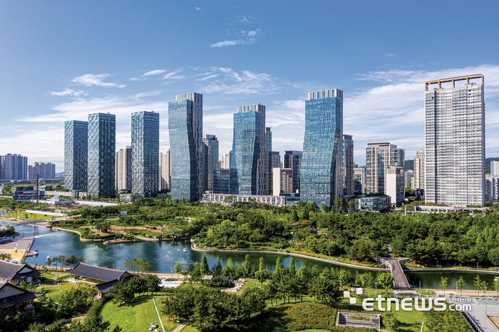 인천 송도센트럴파크 전경.