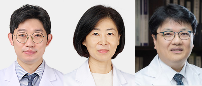 아주대병원 김진철·강희영 피부과 교수, 박태준 생화학교실 교수.(왼쪽부터)