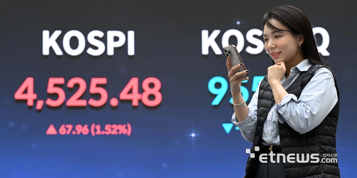 [포토] 4500 넘으며 신고가 기록한 코스피