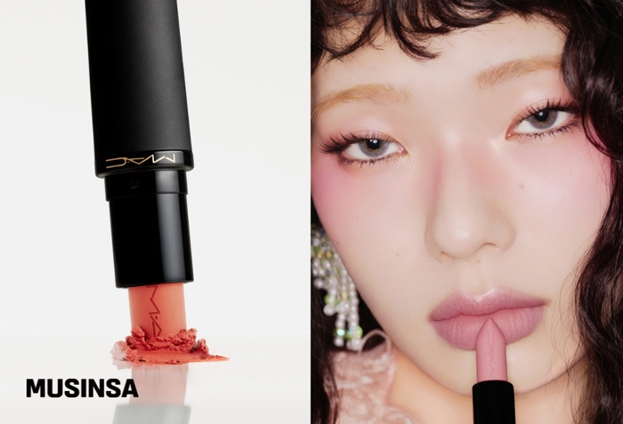 무신사 뷰티에 신규 입점한 글로벌 뷰티 브랜드 '맥(MAC)'의 대표 상품과 화보 사진