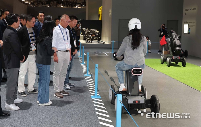[포토] 현대차 부스 둘러보는 정의선 회장