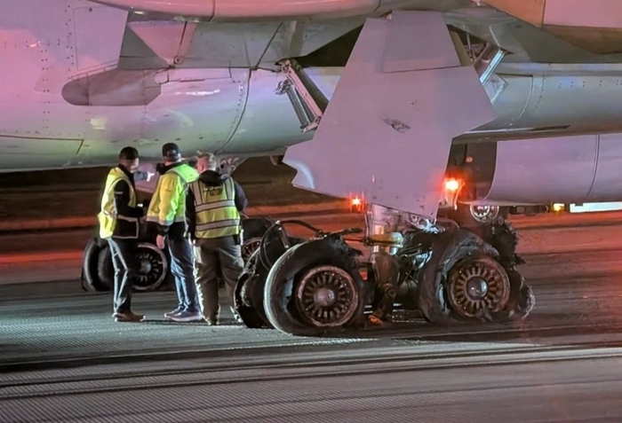 미국 애틀란타 공항에 착륭 중이던 라탐항공 여객기 바퀴 8개가 터지는 사고가 발생했다. 사진=엑스(옛 트위터) 캡처