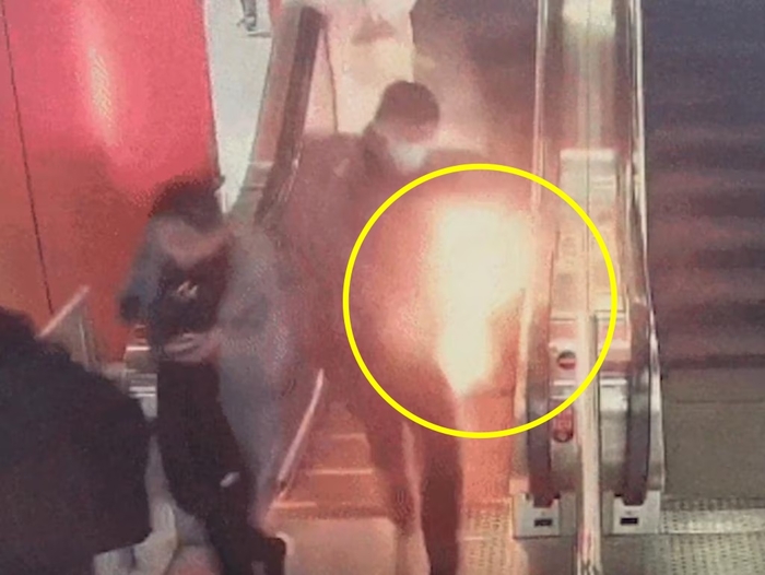 지난 5일 중국에서 발생한 보조배터리 폭발 사고. 사진=Viral Press 캡처