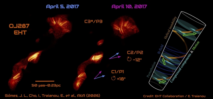 사건지평선망원경(EHT)으로 관측한 OJ 287 모습. (EHT 공동연구그룹)