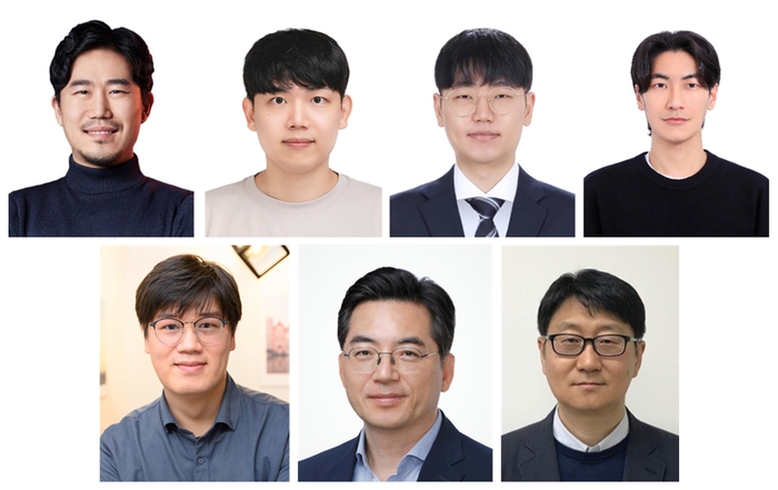 (왼쪽 위부터) 고려대 이기웅 박사과정, 한민희 박사, 이승진 박사과정, 손윤창 박사과정(제1저자) (왼쪽 아래부터)김병윤 연구교수(교신저자), 이광렬 교수(교신저자), 박성남 교수(교신저자)(사진=고려대)