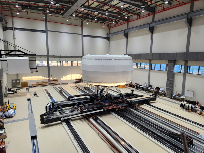 광주 첨단3지구 인공지능집적단지에 구축된 국내 최대 규모의 드라이빙 시뮬레이터.