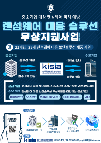 KISIA, 41개 중소기업에 랜섬웨어 대응 솔루션 무상 지원