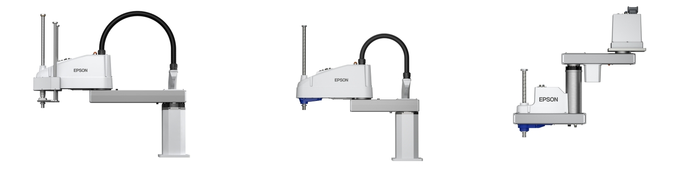 엡손 스카라 로봇 신제품 3종((LS50-C, LS20-C, RS6-C) 왼쪽부터).