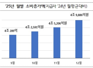 2025년 월별 소비 증가액