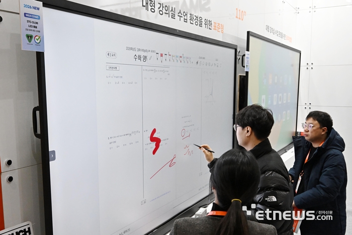 [포토] 대형 전자칠판 선보인 스마트터치