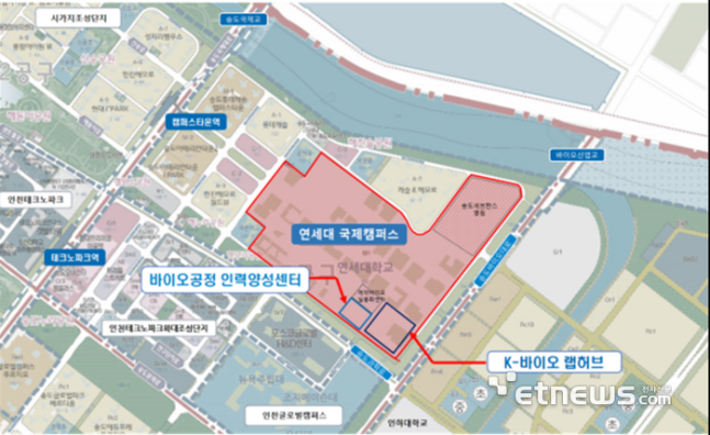 K-바이오랩허브 위치도 (자료=인천광역시 경제자유구역청)