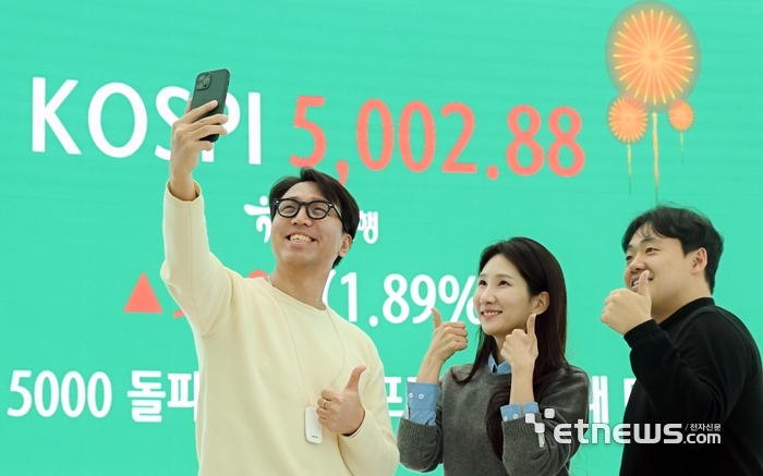 [포토] 코스피, 꿈의 '5000' 시대
