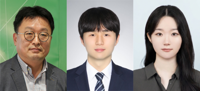 (왼쪽부터) 교신저자 스마트팩토리융합학과 정종필 교수, 제1저자 하태원 석사과정, 황채선 학부생(사진=성균관대)