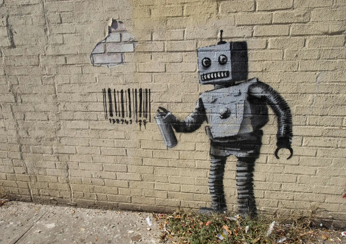 미국 뉴욕주 브루클린의 한 건물 외벽에 그려진 뱅크시 작품. 사진=루오코 가족/ 뉴욕포스트 캡처