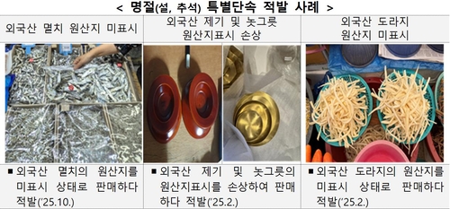관세청, 설 명절 원산지표시 위반행위 집중단속