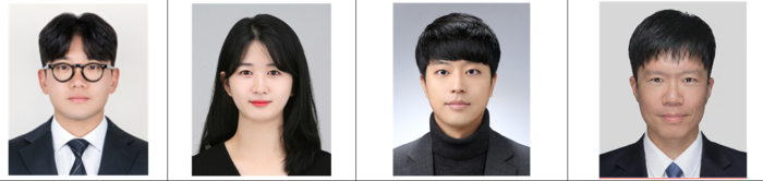 왼쪽부터 제1저자인 육찬호·김소영 학생, 이태경 경상국립대 교수, 이원호 금오공대 교수