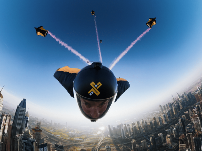 지난 22일 아랍에미리트 수도 두바이에 있는 시엘 두바이 마리나 호텔에서 선보인 에어쇼. 사진=엑스두바이