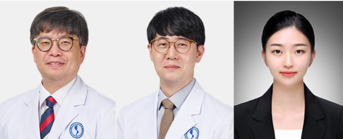 (왼쪽부터)아주대병원 허재성 방사선종양학과 교수, 박용진 핵의학과 교수, 김선화 방사선종양학과 연구원.