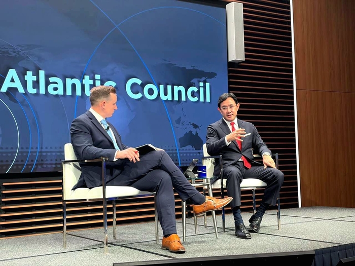 미국 외교·정책 싱크탱크 애틀랜틱 카운슬이 워싱턴D.C에서 개최한 '광물 안보를 위한 동맹 파트너십 모델' 대담회에 참석한 최윤범 고려아연 회장. 고려아연