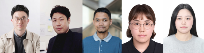 장지욱·장성연 교수팀(왼쪽부터 장지욱 교수, 장성연 교수, 무히불라 무바록 연구원, 김사랑 연구원, 이수호 연구원)