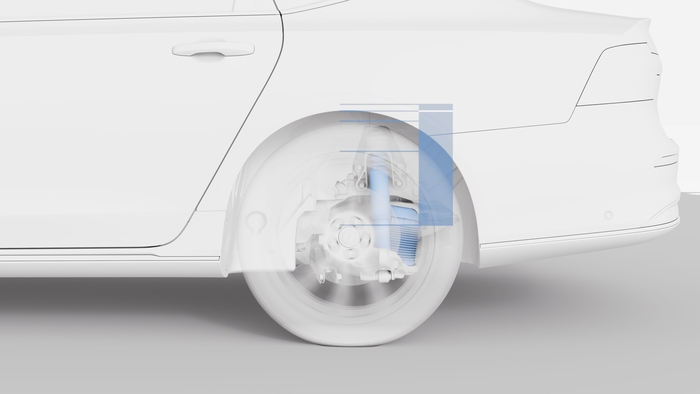 볼보자동차 S90 후륜 에어 서스펜션.