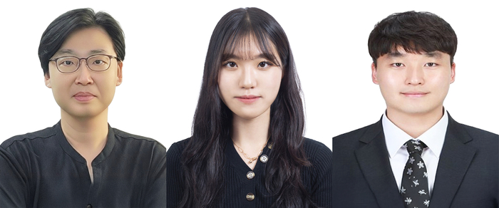 왼쪽부터 이상한 교수, 이민주 석사과정생, 황준범 박사과정생.