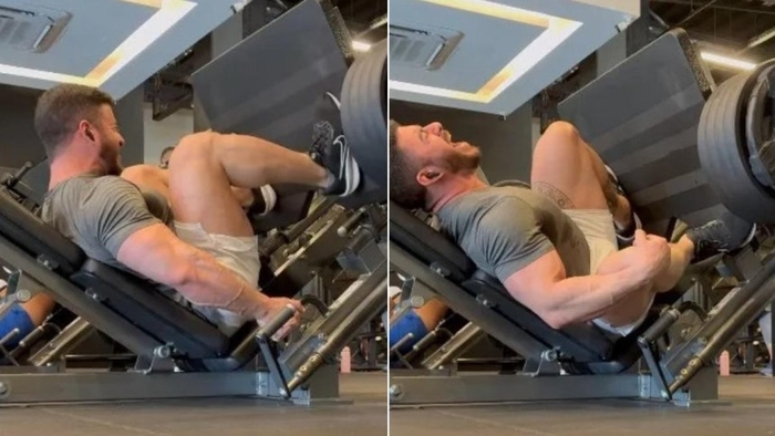 400kg 레그프레스를 하다 부상을 입은 보디빌더. 사진=X(엑스) @Ian_Collins_03