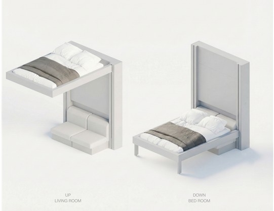 수직 이동형 침대 '씰리(Ceily)' 이미지.