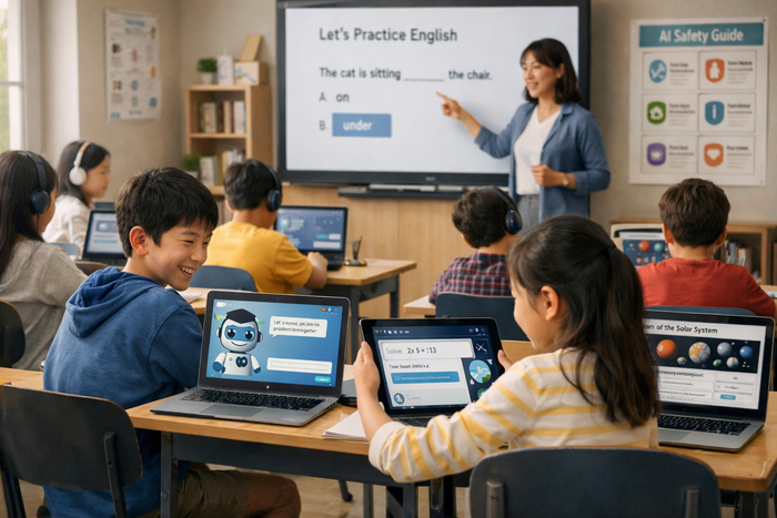국내 에듀에크 기업의 학생용 AI 출시 움직임이 나타나고 있다. (사진=에듀플러스가 챗GPT를 활용해 생성한 이미지)
