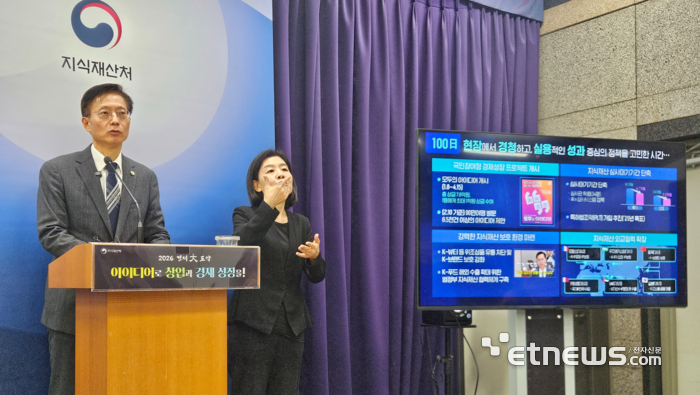 11일 김용선 지식재산처장이 정부대전청사에서 취임 100일을 맞아 5대 정책방향과 중점추진과제를 발표했다.