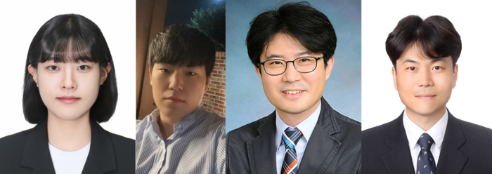 (왼쪽부터) 숭실대 화학공학과 장현지 석사과정생, 조현문 석사과정생, 박경원 교수, 강범구 교수 (사진=숭실대)