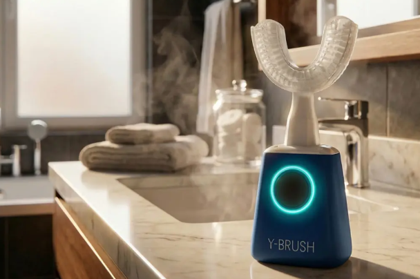 단 20초 만에 이를 닦고 입냄새를 분석해 당뇨병이나 간 이상 등 300여 종의 질환 가능성을 즉각적으로 진단하는 첨단 전동 칫솔이 공개됐다. 사진=Y-Brush