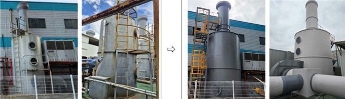 방지시설 교체 지원 전·후 . 사진 출처 : 기후에너지환경부