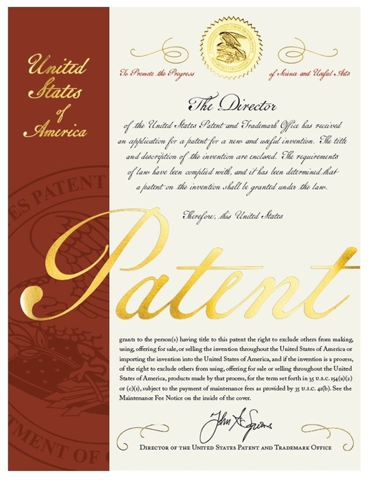 대통령경호처가 획득한 미국 특허청 특허증 / 대통령경호처