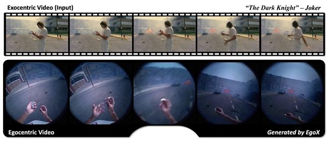 3인칭 시점 영상을 1인칭 시점 영상으로 변환한 예시 / KAIST