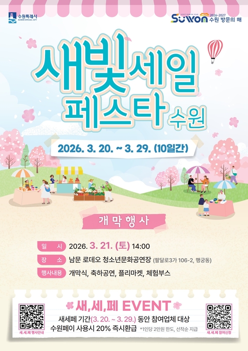 할인+환급 대박 축제…수원시, 20일부터 10일간 쇼핑 천국 연다