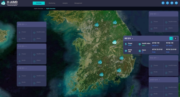 한수원이 개발한 상태감시 및 자동 예측진단 시스템 'H-AIMD' 초기화면 / 한국수력원자력