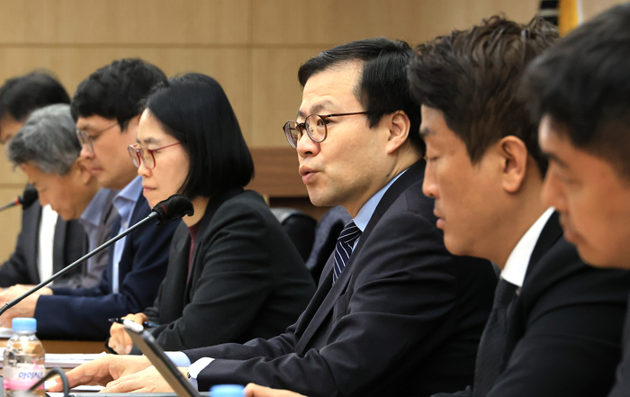 여한구 산업통상부 통상교섭본부장이 11일 서울 한국무역보험공사에서 열린 중동수출기업간담회에 참석해 발언하고 있다. 연합뉴스