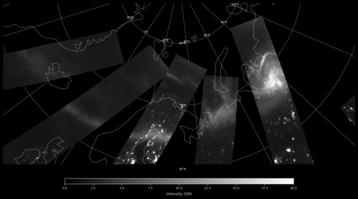차중위 3호 로키츠에서 본 오로라 고리의 모습. 지난달 지자기 폭풍 당시 확보한 영상으로 사진 오른쪽의 밝은 부분이 오로라를 의미한다. (우주청 제공)
