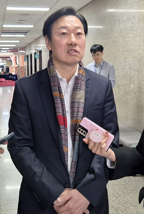 국민의힘 원내대표 비서실장을 맡고 있는 초선 박수민 의원이 17일 국회에서 서울시장 출마의 뜻을 밝히고 있다. 연합뉴스