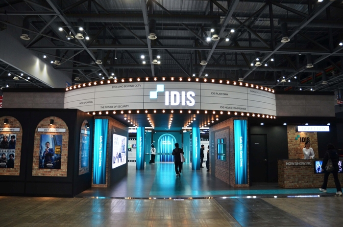 제25회 세계 보안 엑스포 아이디스파워텔 부스 전경.