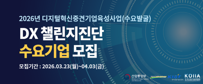 KOIIA, '중견기업 DX 챌린지 진단 수요 중견기업' 모집