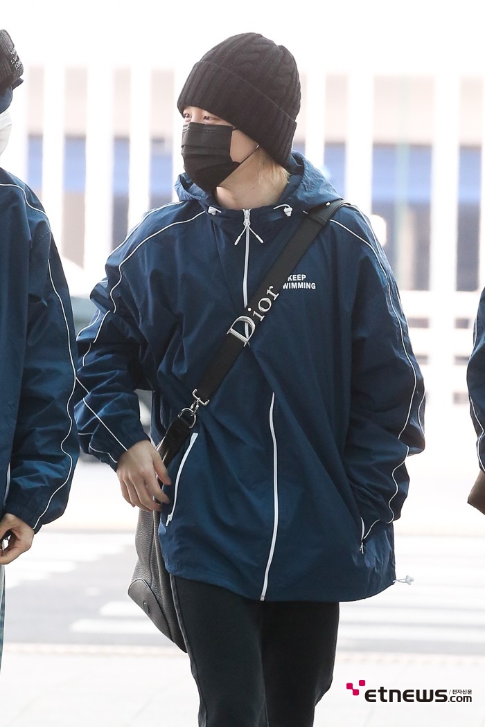 [ET포토] BTS, '출국전 기분 좋은 지민'