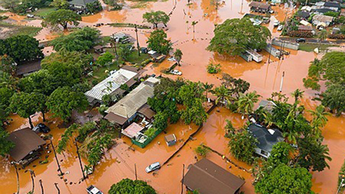 폭우로 침수된 하와이 오아후섬 와이알루아 지역 모습. 사진=AP 연합뉴스