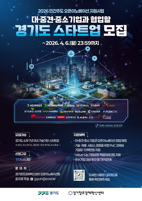 기술과 인프라의 맞선…경기도, 오픈이노베이션 스타트업 공모