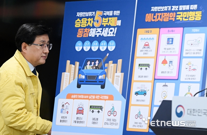 [포토] 에너지 절약 조치 발표 나선 김성환 장관