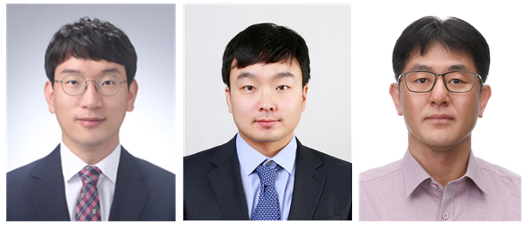 홍합 접착 단백질 모사한 방사성 핵종 제거용 제염 코팅제 기술 확보 주요 연구진. 왼쪽부터 양희만 한국원자력연구원 박사, 이동욱 울산과학기술원 교수, 백명진 박사.