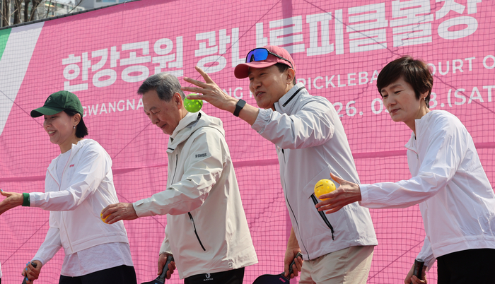 오세훈 시장, 광나루한강공원 피크볼장 개장 참석