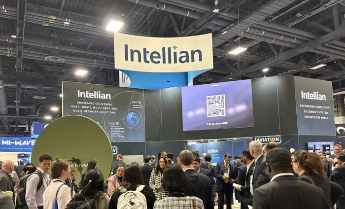새틀라이트(Satellite) 2026에 참가한 인텔리안테크 부스