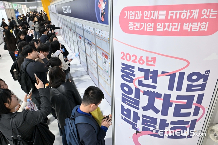 [포토] 채용공고게시대에 몰린 구직자들